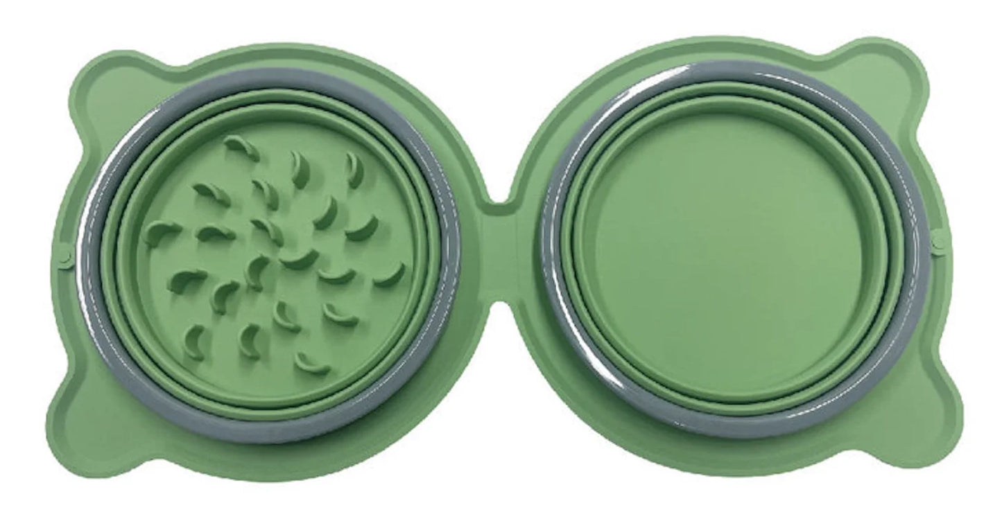 Foldable Silicone Pet Bowls Non-toxic Portable Pet Travel Feeding Bowl Folding Puppy Cat Bowl Outdoor Food Dispenser Feeder