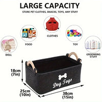 Felt pet toy box, dog toy box, storage basket box - perfect for organizing pets