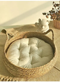 Four Seasons Universal Pure Handmade Vine Woven Cat Nest Seasonal Warmth Pad Detachable Washable Winter Pet Supplies Accessories